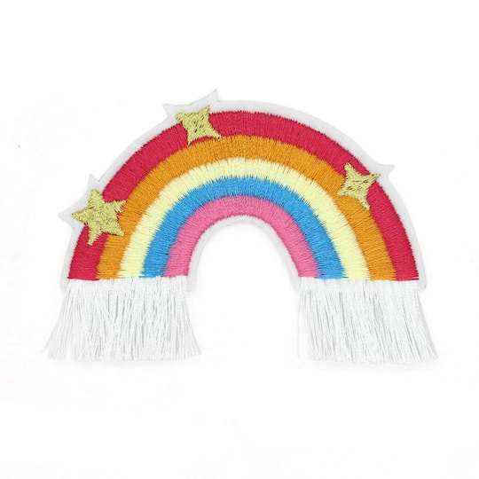 Iron-On &#x26; Adhesive Rainbow Tassel Embroidered Patch by Make Market&#xAE;